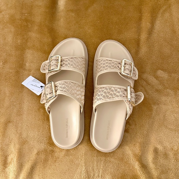 Banana Republic Shoes - NWT Banana Republic Rattan Double Strap Sandals